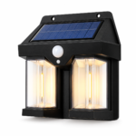 JL-T66 solar motion sensor wall light charging during day and lighting up at night