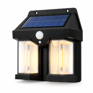 JL-T66 solar motion sensor wall light charging during day and lighting up at night