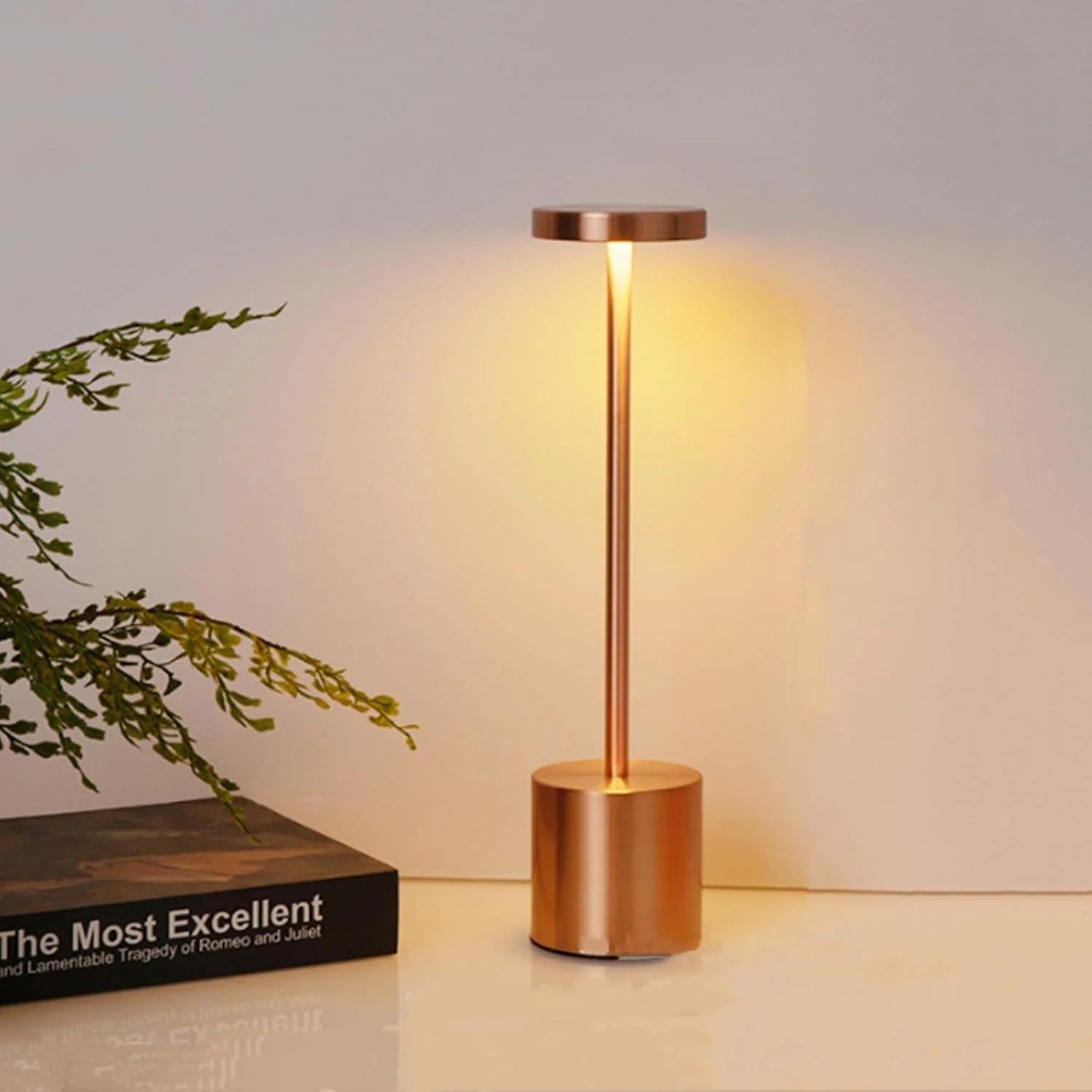 USB Rechargeable LED Night Light Desk Lamp – 3-Color Touch Sensor Metal Table Lamp for Home & Office (Random Metallic Color) - Image 2
