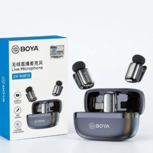 BOYA BY-MW10 wireless microphone with charging case for mobile recording